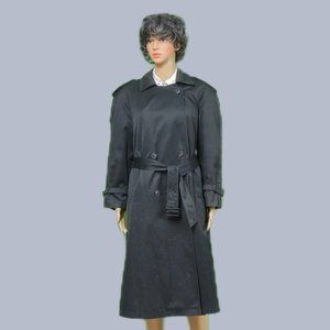 WORTHINGTON Vintage  Womens Trench Coat Black 8P w/ Removable Thermolite Lining